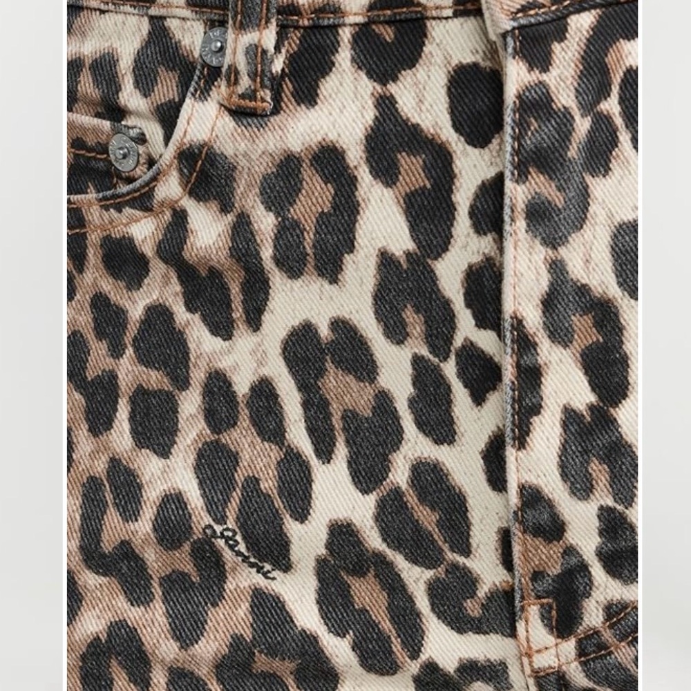Ganni Betzy cropped Leopard Print Jeans - Picture 3 of 9